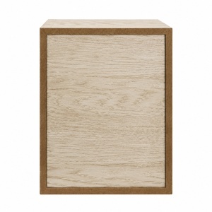 Caseta organizatoare din lemn tip dulapior, 2 sertare, pentru bijuterii, accesorii si cosmetice, Maro-Alb - Img 6