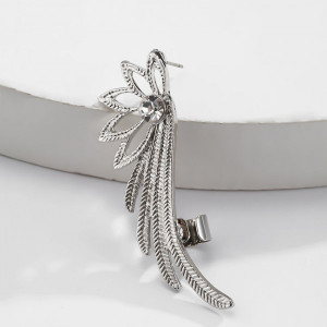 Cercel tip ear cuff Hawaian, argintiu pentru urechea stanga