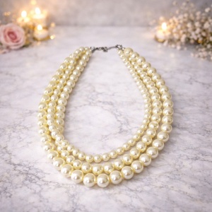 Colier din perle la baza gatului, Classic Charm, in cutie eleganta, Alb