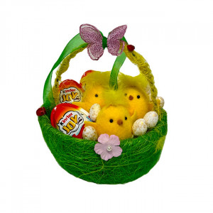 Cosulet HappyEaster, cu Kinder Joy si trei puisori - Img 4
