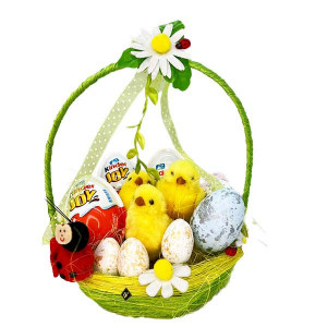 Cosulet HappyEaster, cu Kinder Joy si trei puisori