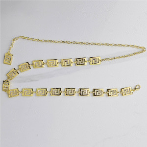 Curea metalica decorativa Gold Maze, cu inchidere reglabila, Auriu 2