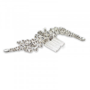 Diadema de par Lora, cu pietre semipretioase, argintie, DL014 - Img 1