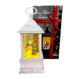 Felinar muzical Corner of Light, lumina LED, cablu USB si zapada in miscare, Jolly Snowmen, Alb 20X8X9 cm - Img 7