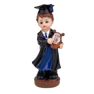 Figurina din rasina, absolvent 16 cm, negru-albastru