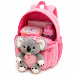 Ghiozdan copii pentru gradinita cu jucarie koala 3D din plus, 28x22x10 cm - Img 8