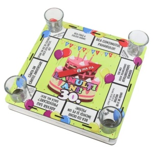 Joc „La multi ani!” cu 4 pahare shot, 25×25 cm - Img 4