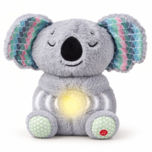 Jucarie interactiva de plus Koala Somnoros, cu respiratie ritmica simulata, muzica si lumina de veghe, 25 cm