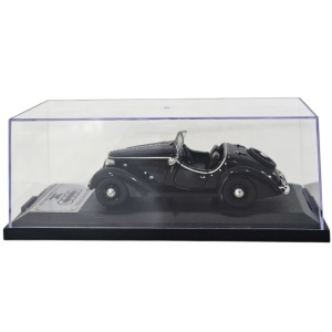 Macheta auto masina vintage Wanderer W25K Roadster 1936, model colectie 1:32 cu vitrina, negru - Img 5
