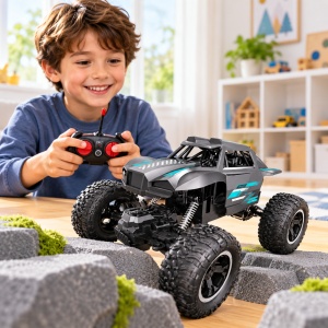Masina off-road cu telecomanda Warrior Climbing, scara 1:18, tractiune 2WD, gri-negru, 3+ ani - Img 4