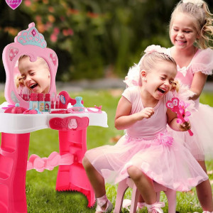 Masuta de toaleta My Magic Princess cu lumini și sunete, baghetă magică și set de accesorii cosmetice - Img 3