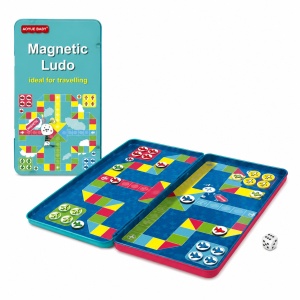 Mini joc magnetic Ludo, Nu te supara frate, pliabil, pentru calatorii, 18.6x10.2 cm - Img 5