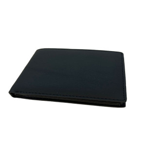 Portofel pentru barbati, Hassionses, piele naturala, negru, 10 x 23 cm