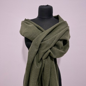 Sal lung tip esarfa Serene Luxe, cu lurex si casmir, Kaki, 200x70 cm - Img 4