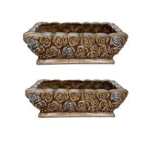 Set 2 decoratiuni din ceramica in forma dreptunghiulara