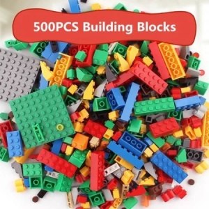 Set 500 piese de construit colorate pentru copii 6+ ani, joc educativ creativ - Img 4