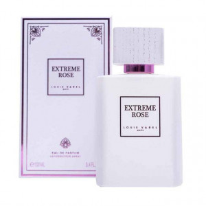 Set cadou fete, Ursulet floral  cu inima alba din spuma 25 cm si Parfum Extreme Rose 100ml