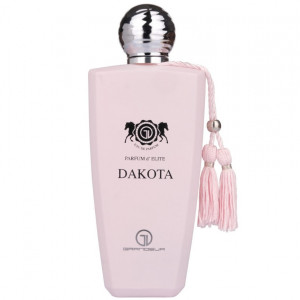 Set cadou fete, Ursulet floral roz cu inima alba din spuma 25 cm si Parfum Grandeur Elite, Dakota, Femei, 100ml