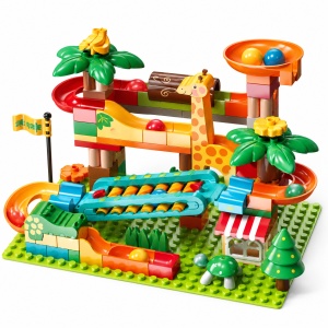 Set de constructie pentru copii, pista cu bile si xilofon, 109 piese, multicolor, 3 ani+ - Img 6