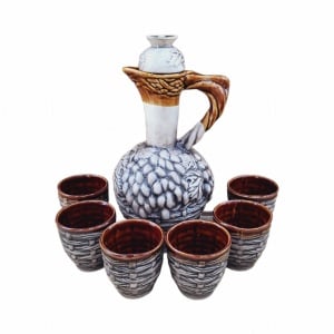 Set ceramica cu sticla si pahare