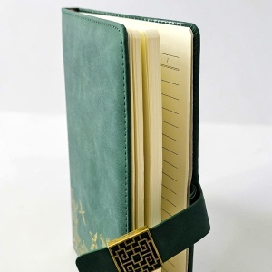 Set Oriental Notebook, cu agenda si pix, in cutie eleganta, Verde - Img 4