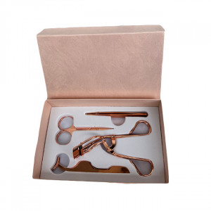 Set patru accesorii pentru stilizarea genelor si sprancenelor, Rose-Gold