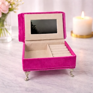 Suport bijuterii elegant in forma de fotoliu fucsia, 20x16cm - Img 2