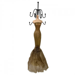 Suport bijuterii sub forma de silueta, Bej inchis, 39cm