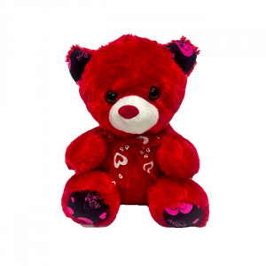 Ursulet de plus cu funda Lady Bear, Inaltime 21 cm, Rosu
