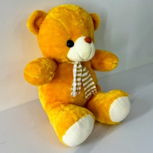 Ursulet de plus Rony, cu fular, Inaltime 36 cm, Portocaliu