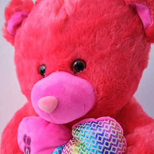 Ursulet de plus Twinkle, cu inimioara, inaltime 37 cm, Roz