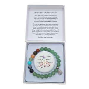 Bratara Chakra Aventurine, din pietre semipretioase in cutie cadou
