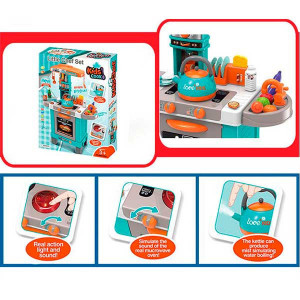 Bucatarie de jucarie Kids Chef cu accesorii, albastru