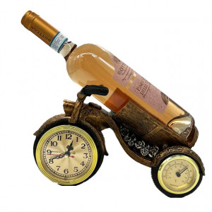 Cadou elegant, decoratiune in forma de motocicleta cu ceas si termometru, vin Rose Bottega, Pinot Grigio 750 ml