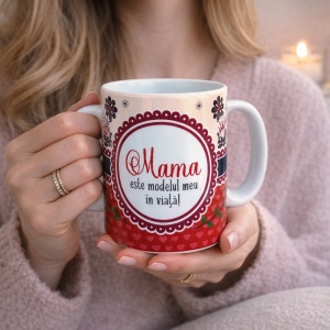 Cana cadou pentru Mama cu mesaj "Te iubesc, mama!" - Img 2
