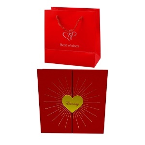 Cercei cu zirconiu in caseta de bijuterii romantica „Best Wishes” - Img 4
