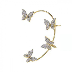 Cercel ear cuff pe toata urechea, Royal Butterflay auriu pentru urechea stanga
