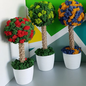 Copacel din licheni stabilizati Greenfresh, 45 cm inaltime, 55 cm circumferinta