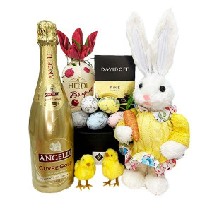 Set Easter, iepuras, doi puisori, Bomboane Heidi, Angeli, 0.75L