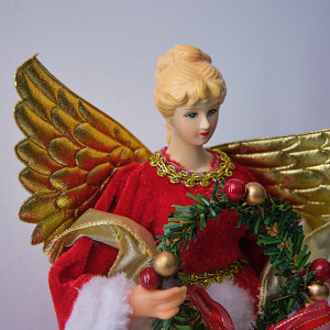 Decoraţiune de Craciun, Craiasa Zapezii, Varf de Brad, Rosie, 30cm