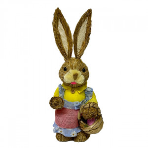 Decoratiune pentru Paste, iepuras cu cosulet, 35cm