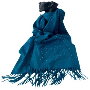 Esarfa dama Cashmere Sparkle, pentru femei, in cutie eleganta, turcoaz - Img 4