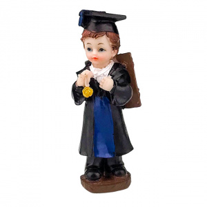 Figurina din rasina, absolvent 16 cm, negru-albastru - Img 2