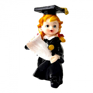 Figurina din rasina, absolventa cu pergament absolvire, 11 cm, - Img 3
