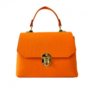 Geanta eleganta, Glamour Style, din piele naturala, business si curea detasabila, Orange - Img 6