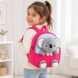 Ghiozdan copii pentru gradinita cu koala 3D din plus, 28x22x10 cm - Img 8