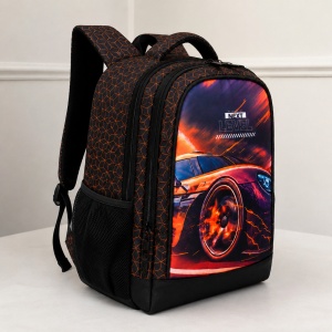 Ghiozdan ergonomic scolar pentru baieti Next Level, cu design masina sport, 40 x 29 x 14 cm - Img 3