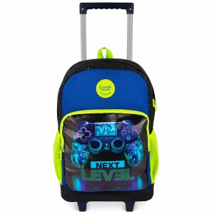 Ghiozdan troller gaming pentru baieti, 45 x 32 x 16,5 cm, albastru