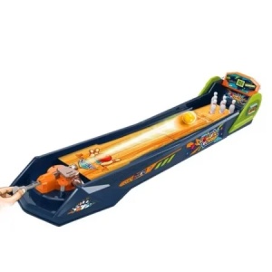 Joc bowling electronic copii cu pista 85 cm, lumini, sunete si afisaj LCD, joc interactiv premium