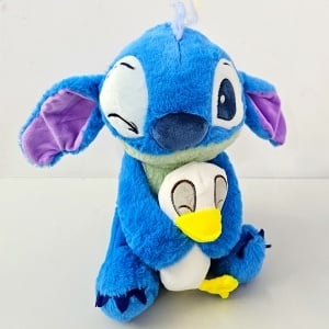 Jucarie de plus Stitch cu ratusca in brate, 25 cm, albastru - Img 5